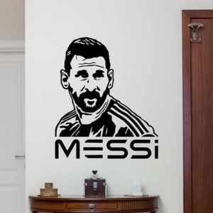 Messi Decal Vinyl Muursticker Voetbal Wall Art Woonkamer Slaapkamer Teken Voetbal Decor Kinderkamer Poster Sport Muurschildering Speler Gift 2494