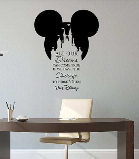 All Our Dreams Can Come True Wall Decal Vinyl Sticker Inspirational Quote Mickey Ears Head Castle Saying Wall Art Home Nursery Decor 29qs