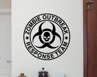 Zombie Outbreak Response Team Decal Vinyl Wall Sticker Biohazard Sign Wall Art Skull Decor Poster Mural Gift Car Window Print Stencil 2570