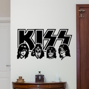Kiss Decal Vinyl Wall Sticker Wall Art Sign Rock Music Decor Bedroom Poster Mural Gift Idea Stencil Rock Band Print 2545