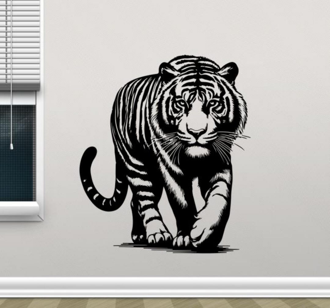 Tiger Wall Decal Vinyl Sticker Tiger Wall Art Africa Sign Wild Cats ...