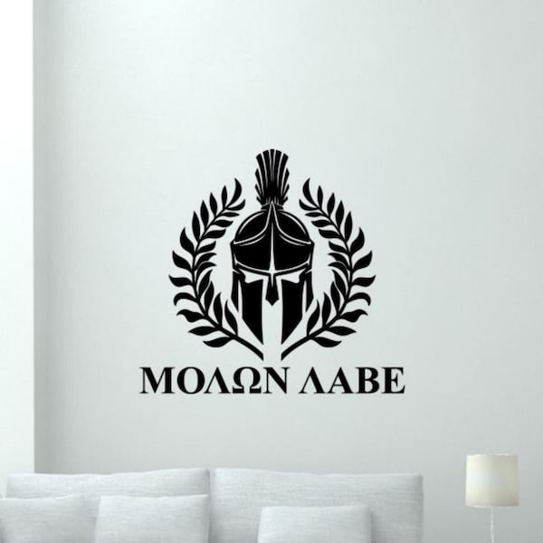 Molon Labe Sticker Vinyl Wall Decal Come and Take Them Spartan Helmet Wall Art Living Room Sign Decor Poster Mural Gift Stencil 2647