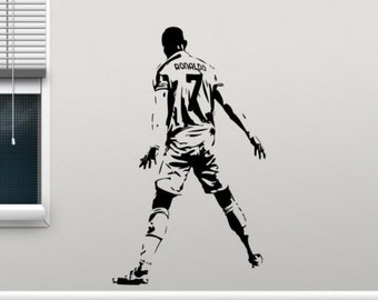 Ronaldo Wall Decal Vinyl Sticker Football Wall Art Soccer Jersey Kids Room Bedroom Sign Gym Decor Kids Poster Mural Sport Player Gift 2597