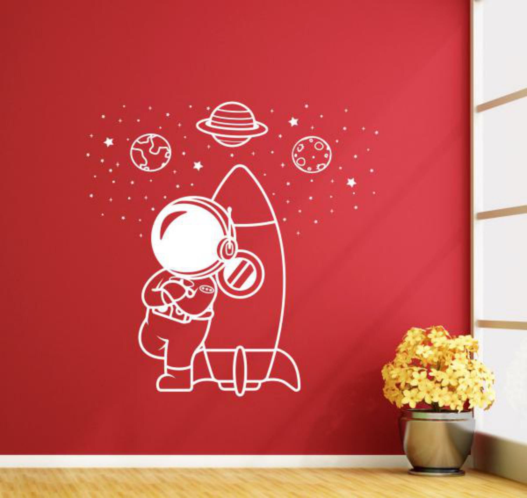 Astronaut Wall Decal Vinyl Sticker Spaceman Wall Art Nursery Sign ...