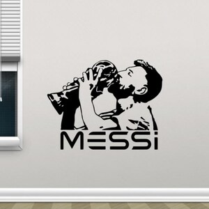 messi Wandtattoo Aufkleber Vinyl Aufkleber WM Fußball Wand Kunst Fußball Wohnzimmer Schlafzimmer Zeichen Fitnessstudio Dekor Kinder Poster Wandbild Spieler Geschenk 2482