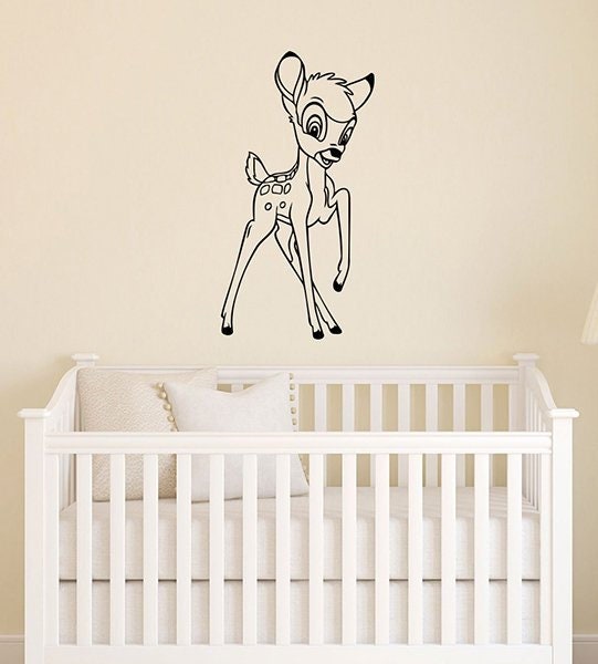 Disney Wall Decal Bambi Vinyl Sticker Movie Cartoon Animal Art Etsy