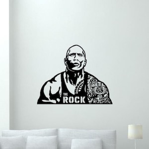 Dwayne The Rock Johnson Wall Decal Vinyl Sticker Wall Art Kids Room Bedroom Sign Gym Decor Poster Mural Bodybuilder Gift 2596