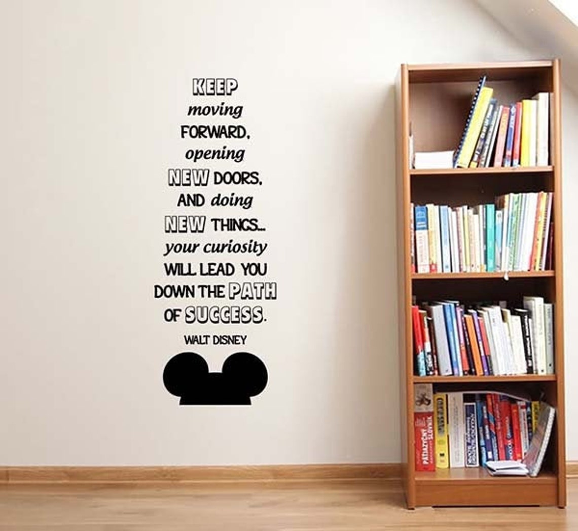 Keep Moving Forward Walt Disney Quote Wall Decal Mickey Mouse Etsy