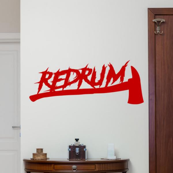 Redrum Decal Vinyl Wall Sticker Wall Art The Shining Redrum Murder Door Sign Movie Killers Decor Poster Mural Horror Gift No Background 2504