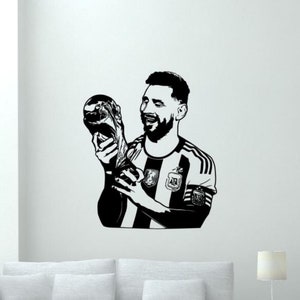 Messi Wall Decal Vinyl Sticker Football Wall Art Soccer Living Room Bedroom Sign Gym Decor Kids Poster Mural Player Gift 2586
