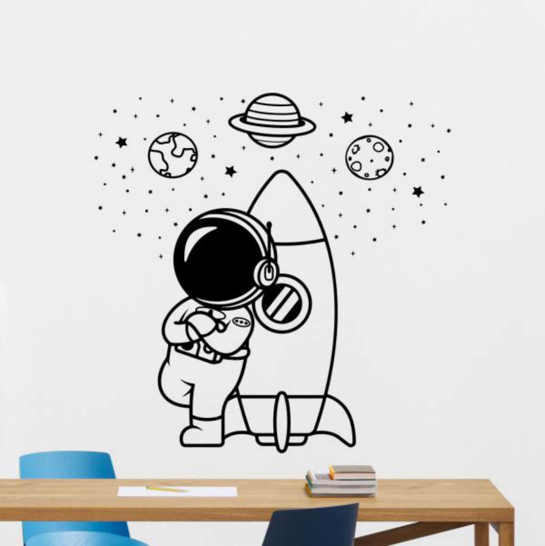 Astronaut Wall Decal Vinyl Sticker Spaceman Wall Art Nursery Sign ...