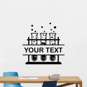 Lab Tech Calcomanía Vinilo Etiqueta de la pared Laboratorio personalizado Arte de la pared Decoración personalizada Técnico Signo Ciencia Aula Cartel Científico Regalo 2480