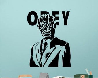 Obey Decal Vinyl Wall Sticker They Live Obey Wall Art Sign Decor Poster Mural Gift Car Window Print Stencil 2650