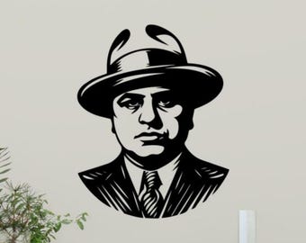 Calcomanía de vinilo de Capone para pared, decoración de pared, regalo para habitación, plantilla, calcomanía para ventana de coche 4229