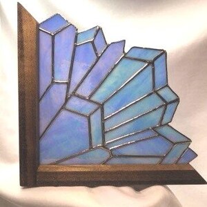 Stained Glass Corner Piece, Window Corner Decor, Iridescent Glass Art, Tiffany Method Suncatcher, Handmade Unique Home Accent,Corner Crystal image 11