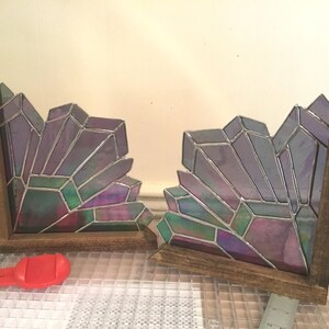 Stained Glass Corner Piece, Window Corner Decor, Iridescent Glass Art, Tiffany Method Suncatcher, Handmade Unique Home Accent,Corner Crystal image 10