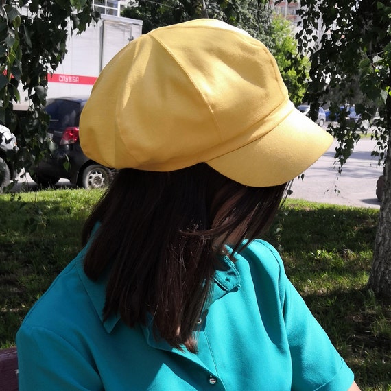 Yellow Newsboy Cap Women Casual Hat Spring Style Womens Etsy