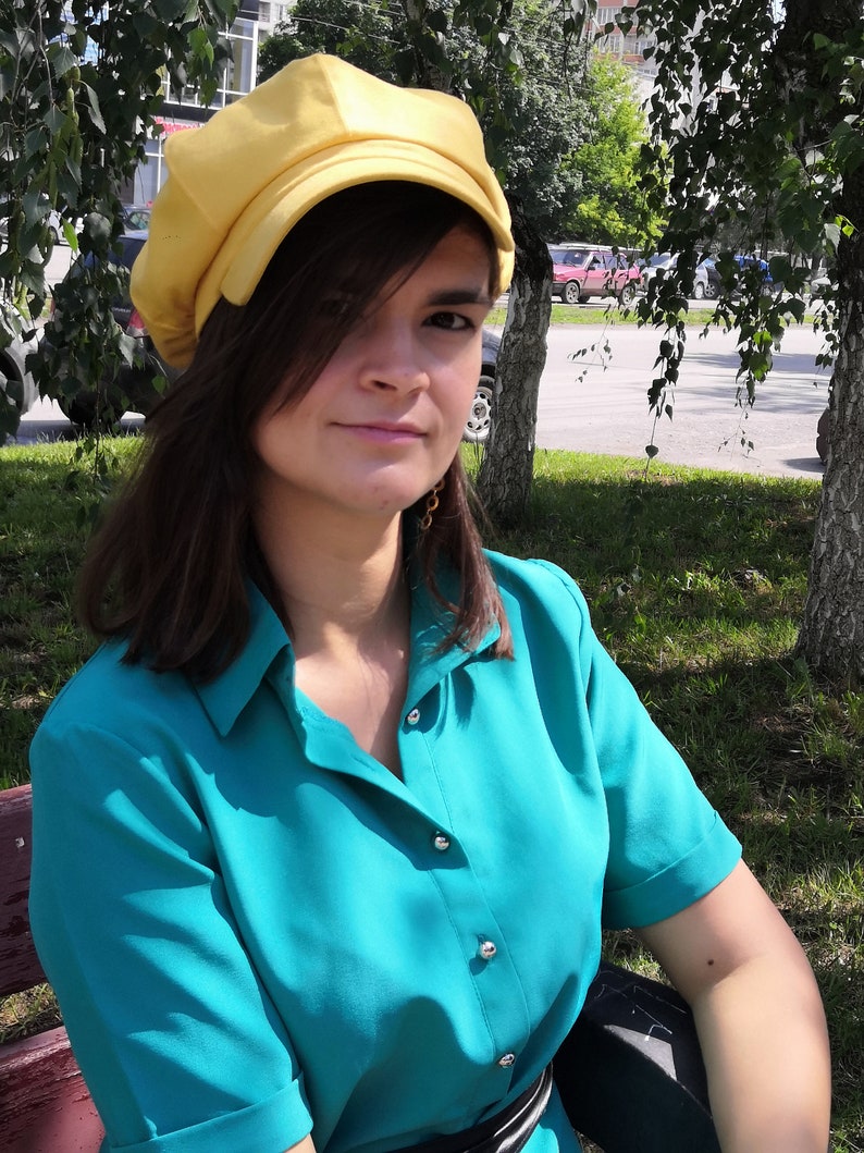 Yellow newsboy cap women Casual Hat Spring Style Womens Etsy