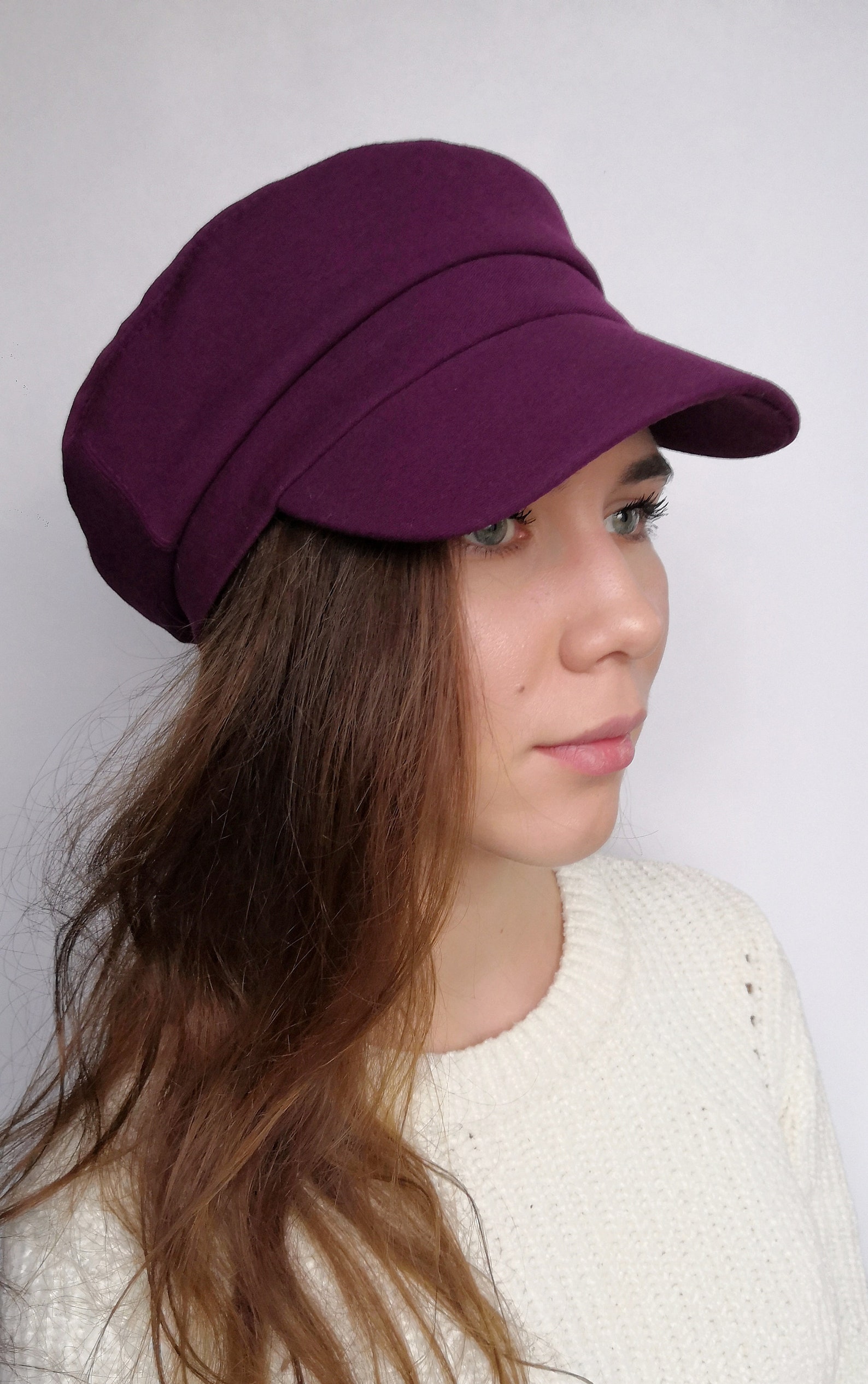 Purple newsboy cap women custom newsboy hat women Casual Etsy