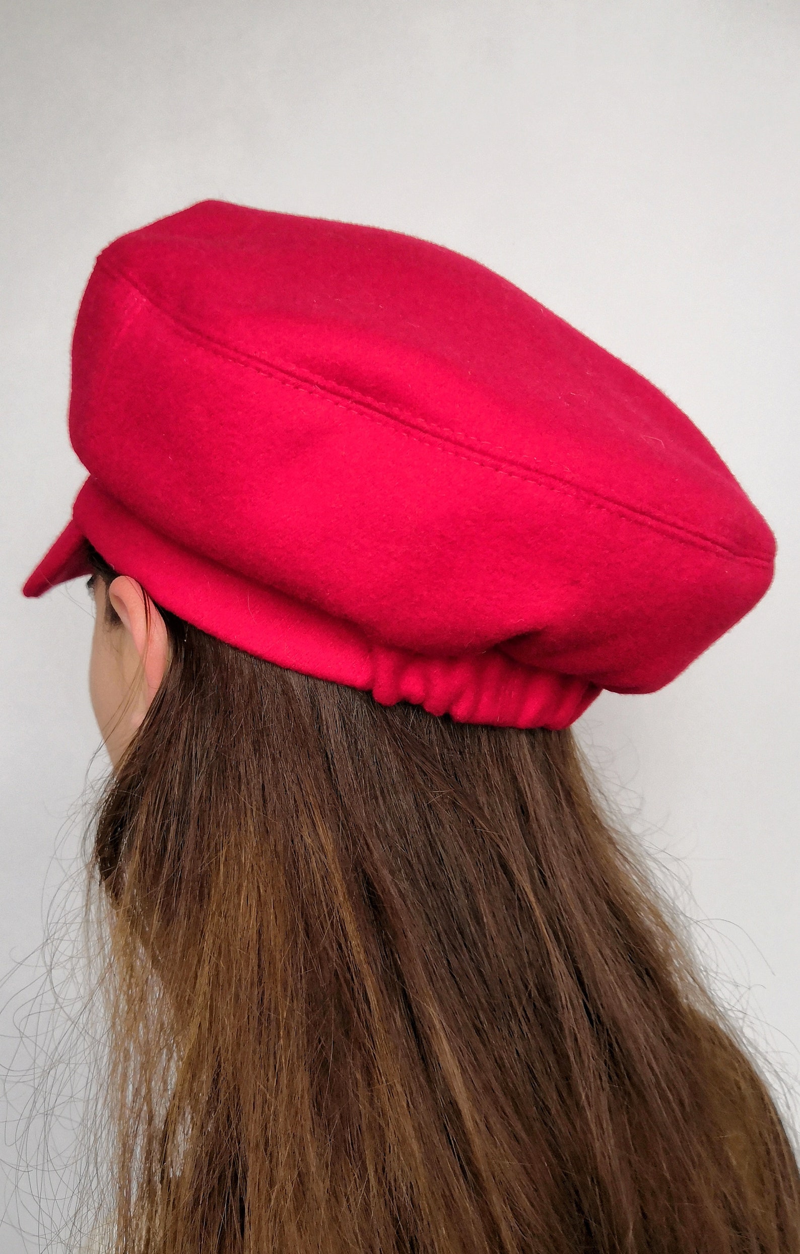 Red Custom Newsboy Cap Women Peaked Cap Casual Hat Spring Etsy