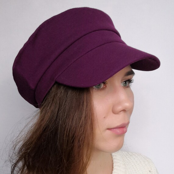 Purple newsboy cap women custom newsboy hat women Casual | Etsy
