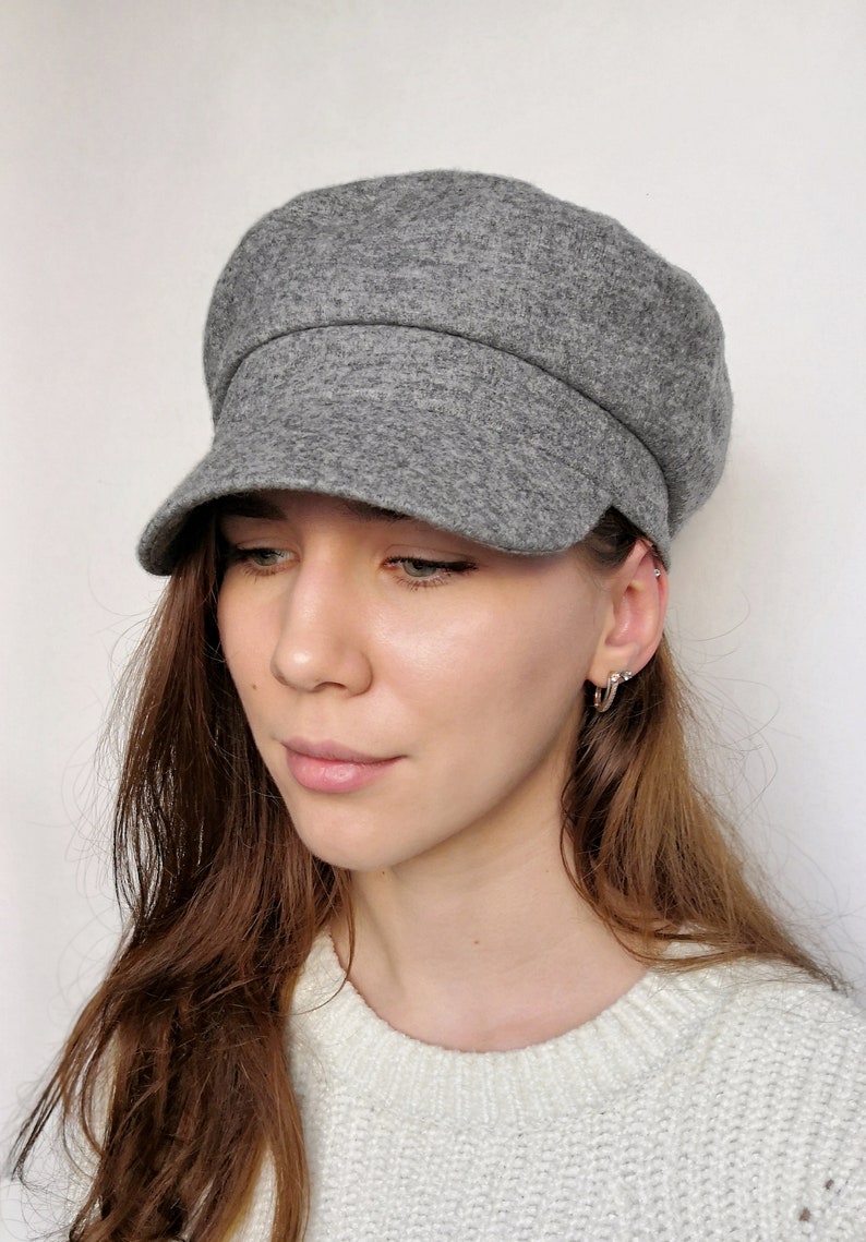 Grey newsboy hat women Newsboy cap women Casual Hat Spring Etsy