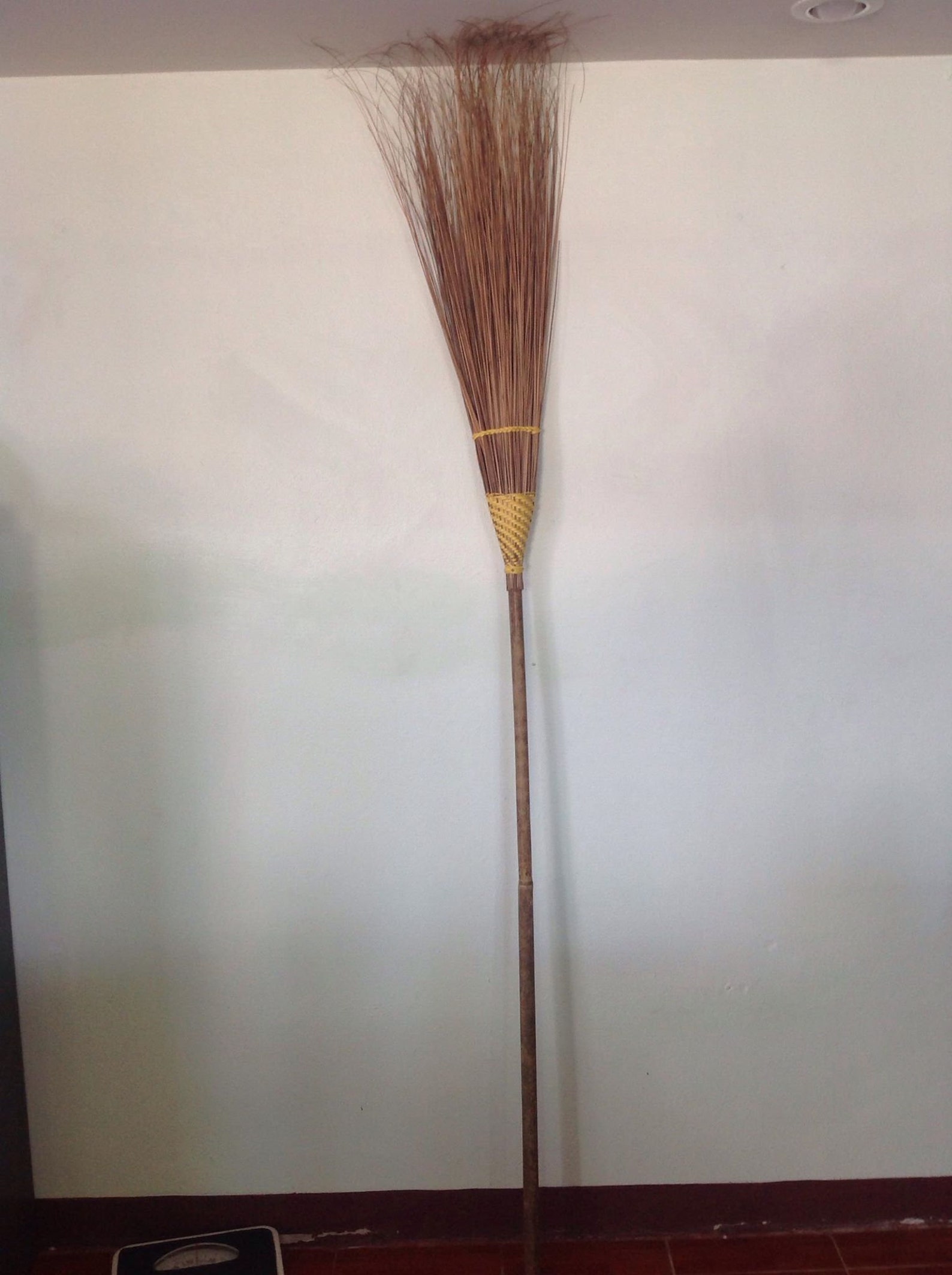 Broom Stick Bamboo Grass Broom With Cover Fabric Bamboo Handle Etsy