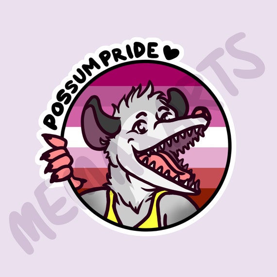 Lesbian Flag Lgbtqa Possum Pride Sticker Etsy