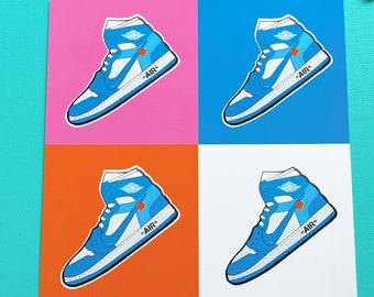 Jordan Off-White Sneaker Pop Art Print - 21 x 21 cm
