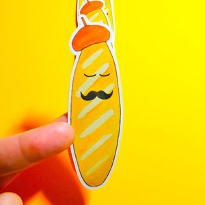 Monsieur baguete - Adesivo de bigode - Adesivo de pão - Chapéu de boina francesa - Adesivo grande de vinil à prova d'água
