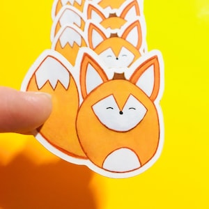 Pumpkin Fox - Autumn fox - Fall - cute pumpkin - waterproof sticker  - Fox decal  - Animal sticker - waterproof vinyl sticker, halloween