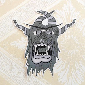 démon, autocollant découpé, Freak show, articles de papeterie, cirque, macabre, terrifiants, horreur, goth, cornu, enfer, démons, agenda, journal intime, scrapbook