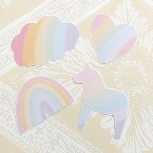 Pastell Regenbogen Pride, Aufkleber, Wunderland, Happy Planer, Bujo, Journaling, mattes Papier, Penpalling, Scrapbooking, Dalapferd