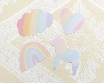 Pastell Regenbogen Pride, Aufkleber, Wunderland, Happy Planer, Bujo, Journaling, mattes Papier, Penpalling, Scrapbooking, Dalapferd