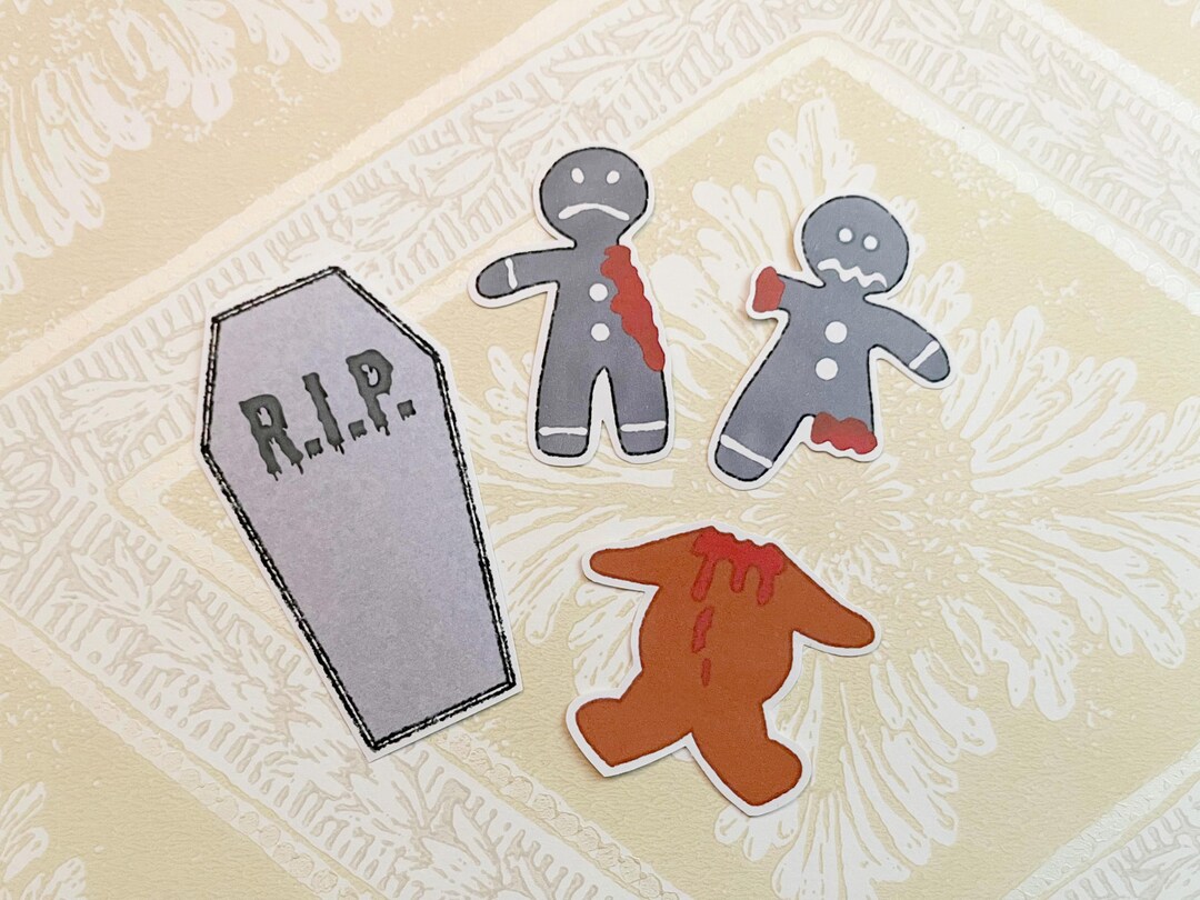 Burned Gingerbread Cookies, Sticker Pack, Creepmass, Stationary, Goth ...