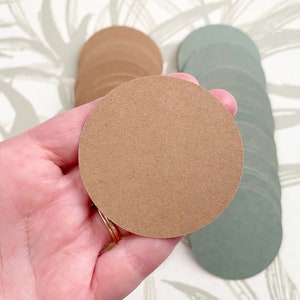 ATC craft paper circles, 6.5 cm, 200gsm, 10 per pack, blank artist trading coins, circle die cuts, crafting, journaling, scrapbooking