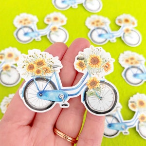 Sunflower floral sticker, Spring, Summer, adhesive vinyl, premium gloss
