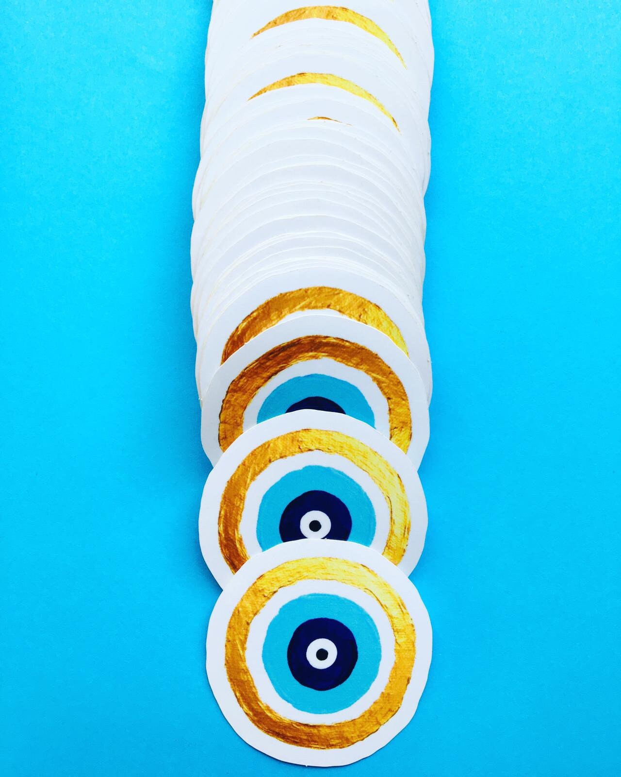 Nazar Boncuk Boncugu 3/4/5 Cm, Occhio Blu, Occhio Evil Eye, Forma Rotonda, Portafortuna Turco, Perline In Vetro, Amuleto Per Festa Di Nascita, Bebek Sekeri (5 - Foto 9