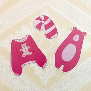 Kane l'orsetto di caramelle, confezione di adesivi, set da 3, maglione, inverno, San Valentino, Natale, cancelleria, pianificatore, diario, bujo, decorativo, orsacchiotto