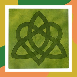 Nó de amor celta irlandês, cartão postal brilhante premium quadrado, amizade, amor, lealdade, Irlanda, herança, noivado, pós-cruzamento, impressão