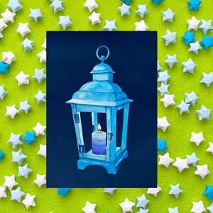 Lanterne de Noël, pays des merveilles d’hiver, papeterie, Impression, postcrossing, correspondant, cartes postales, décorations, lumière de bougie