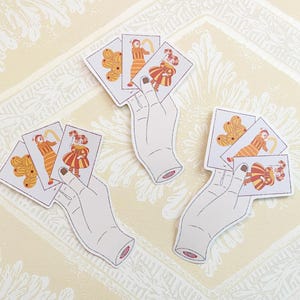 Cartas de tarot de circo, pegatinas troqueladas, Freak Show, papelería, payasos, Pennywise, ojos, macabro, espeluznante, horror, planificador, diario, álbum de recortes