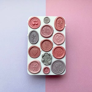 Beijos de cereja roxa, folhas de adesivos de selo de cera, marmorizadas, enfeitadas com ouro, adesivos adesivos, estacionários, diário, scrapbooking