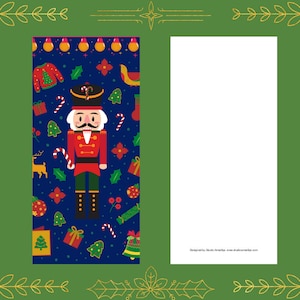 Quebra-nozes de Natal, cartão postal grande DL fosco premium, arte popular escandinava, design nórdico, troca de cartão postal, amigo por correspondência, papel de carta