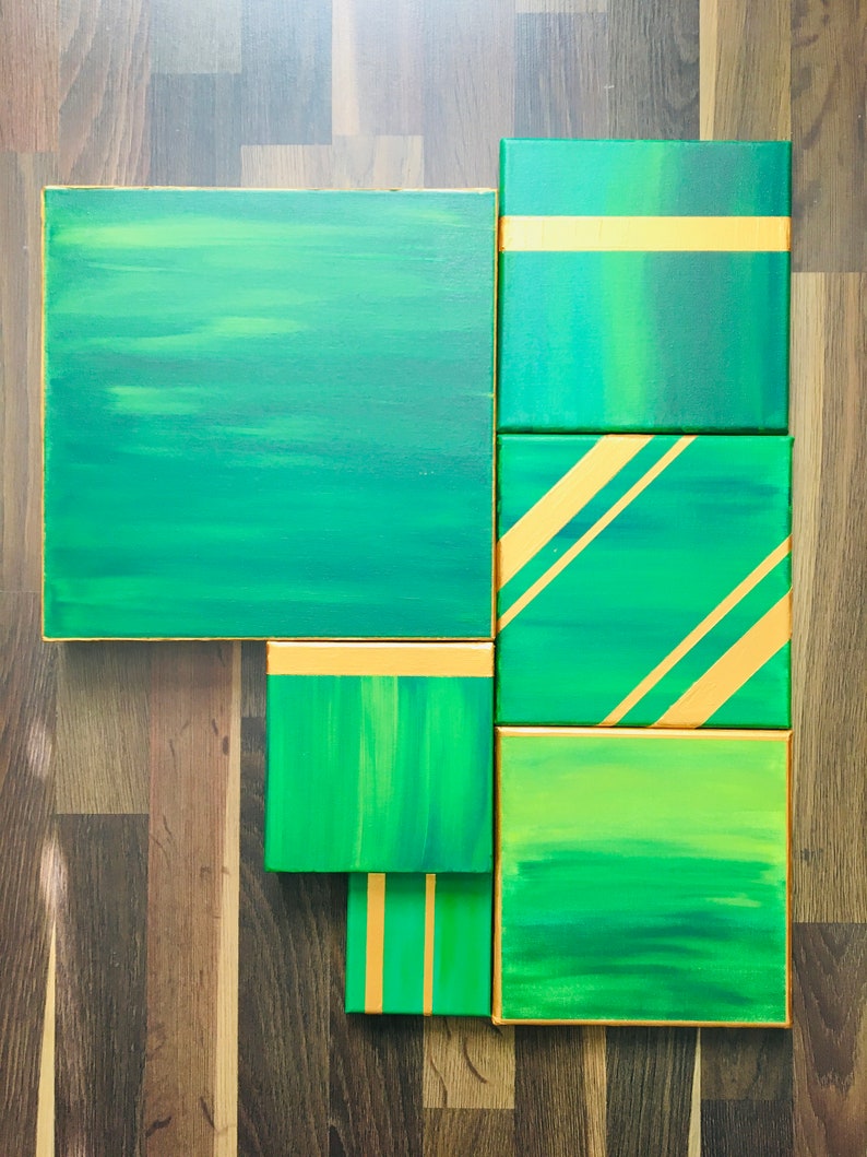 Irish Abstract painting Golden Frame