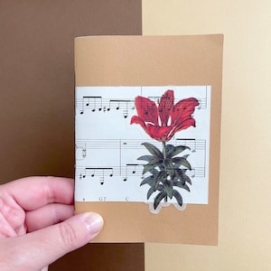 Mini diarios basura A6, 40 páginas, 120 g/m², bosque, flores, álbum de recortes, diario de bolsillo, cuadernos de bocetos, botánica, partituras musicales