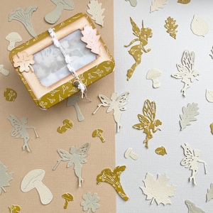 40 pièces, pochettes avec découpes, vert olive-beige, inspiration féérique des bois, champignons, scrapbooking, journalisation, fournitures de journal indésirable