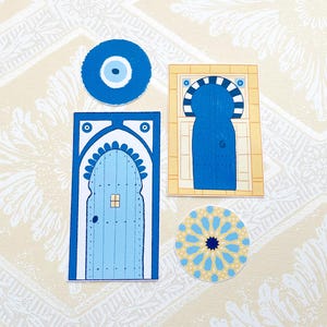 Portes de Tunis, paquet d'autocollants en papier, papeterie, happy planner, bujo, journal, correspondance, scrapbooking, kindle, mer Méditerranée, maghreb