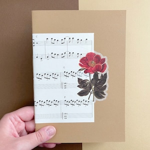 Diarios basura A5, 40 páginas, 120 g/m², flores del bosque, bosque, álbum de recortes, diario de viaje, cuadernos de bocetos, botánica, partituras musicales, manualidades