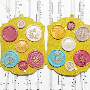 Natale al mare, etichette regalo con sigillo di cera nautica, oro impreziosito, adesivi con sigillo di cera adesiva, stazionario, sigillo di cera, journaling, penpalling